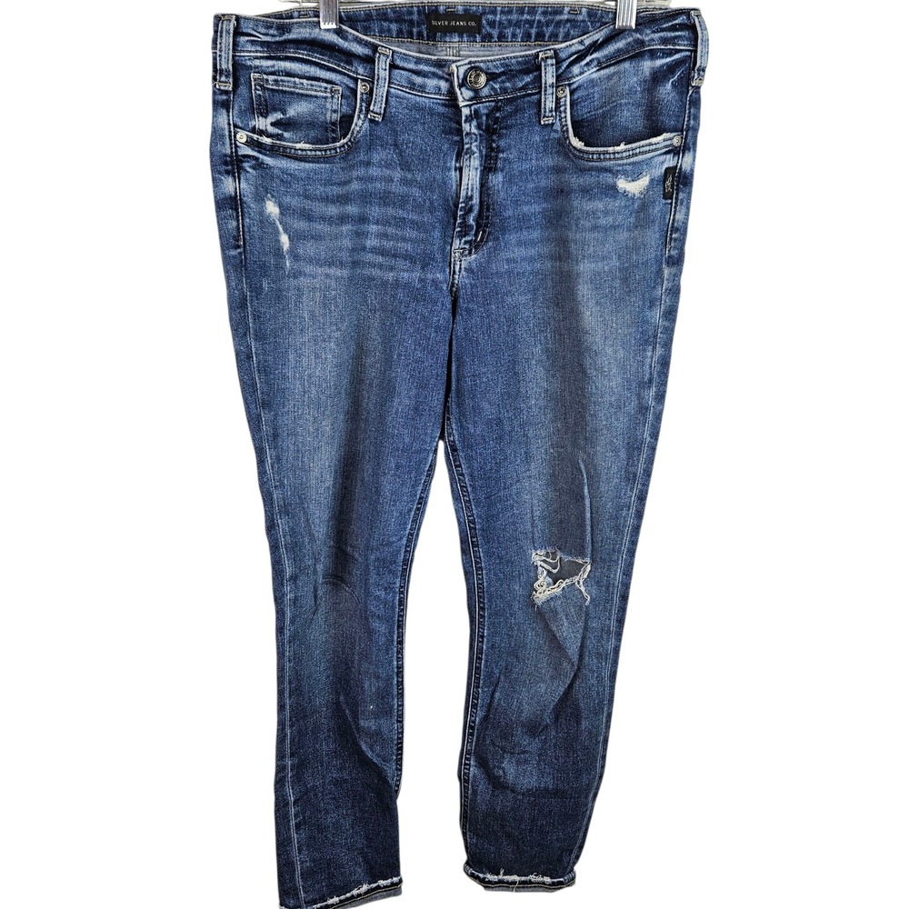 Silver‎ Jeans Co. Most Wanted Skinny Distressed Jeans Womens Size 33/29